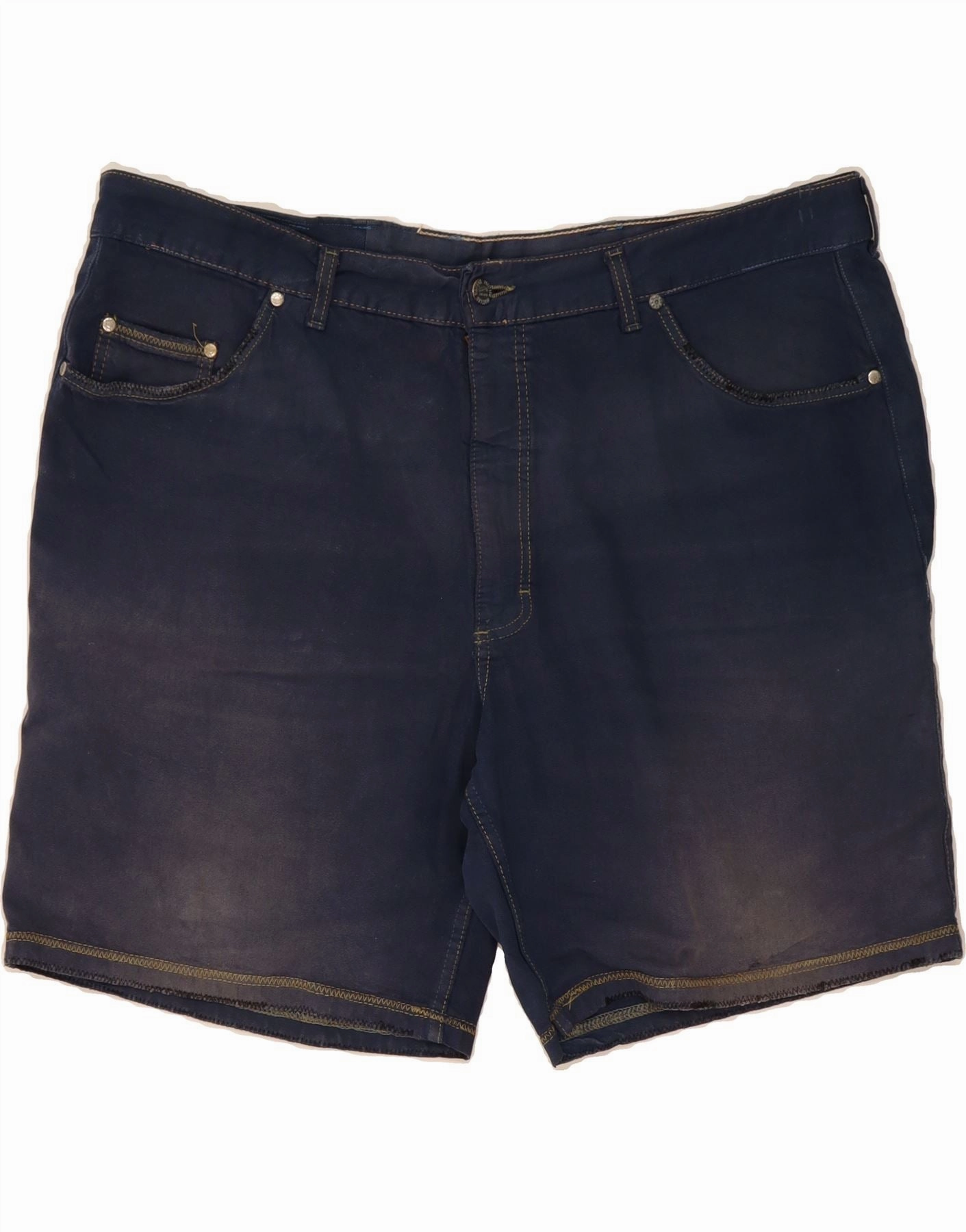 MUSTANG Mens Denim Shorts W38 Medium Navy Blue Playful Look