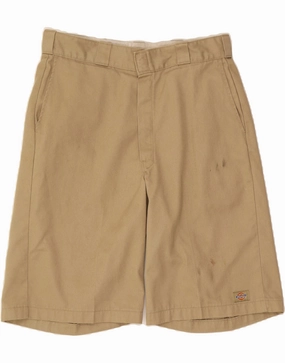 DICKIES Mens Chino Shorts W35 Large Beige rayon fabric Abrasion Defying Knee Patches