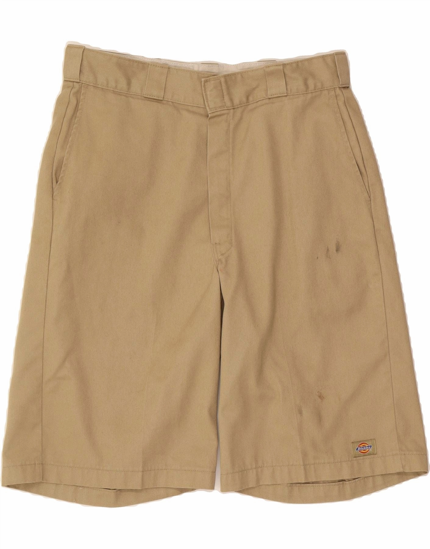 DICKIES Mens Chino Shorts W35 Large Beige rayon fabric Abrasion Defying Knee Patches