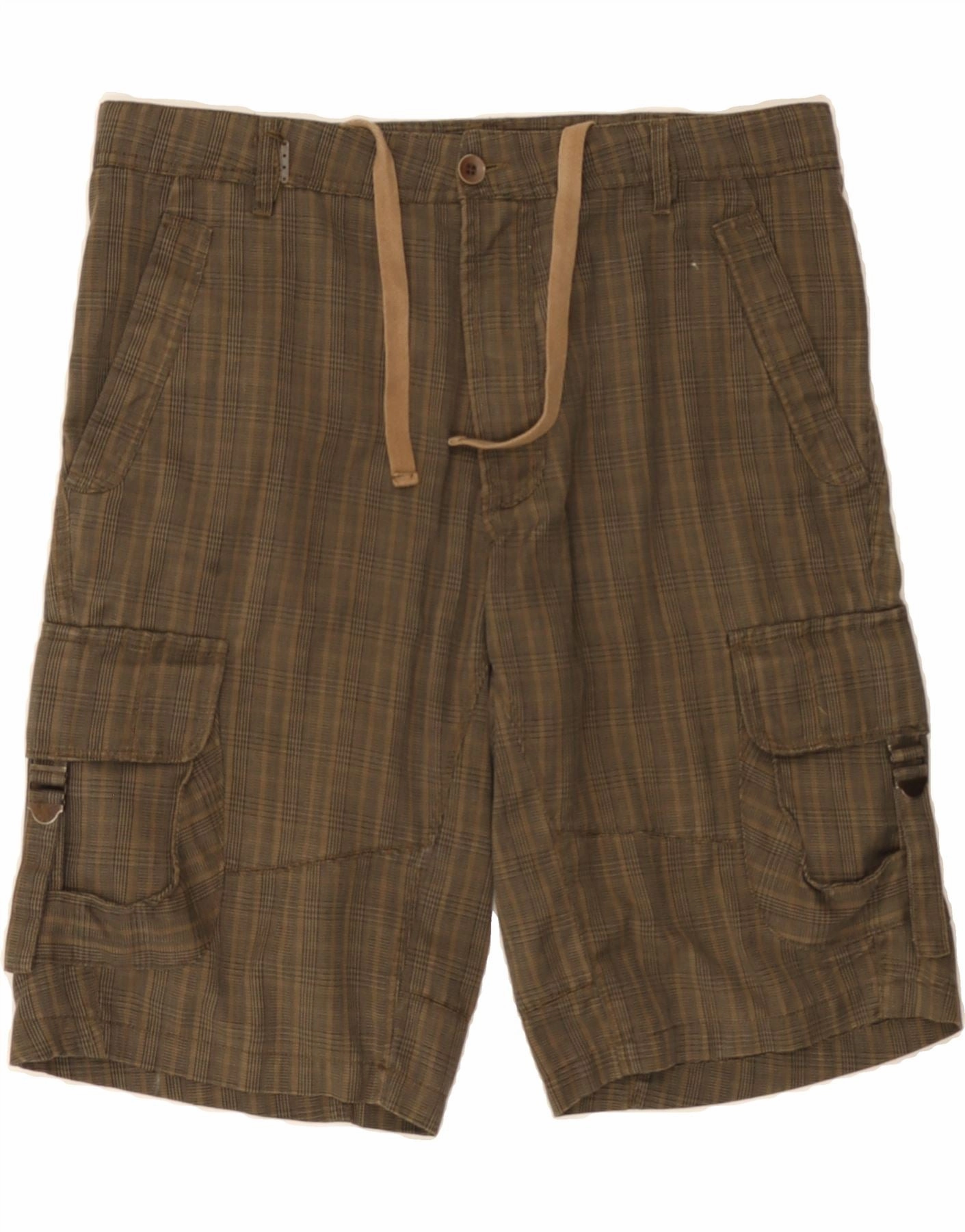 Odor Lock Technology SELECTED Mens Cargo Shorts Large W36 Green Houndstooth