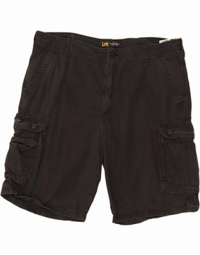 LEE Mens Cargo Shorts W42 2XL Black Cotton Comfort Layer Wear Breathable Cut