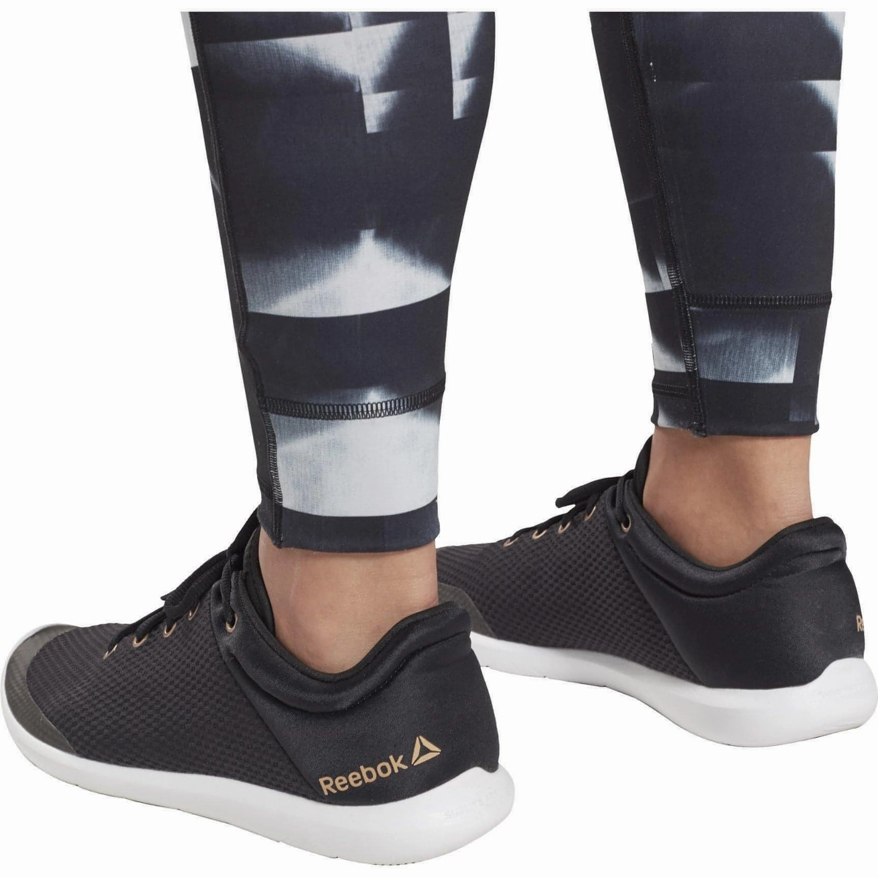 Double Layer Maternity Wear Reebok Sudio Lux 2.0 High Rise Womens Long Training Tights - Black