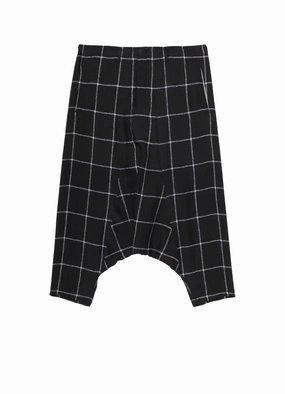 Dynamic Fit SIMPLE CHECK BLACK PLAID SARROUEL PANTS