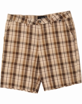 Tennis wear Perfect Style HURLEY Mens Chino Shorts W36 Large  Brown Check Cotton
