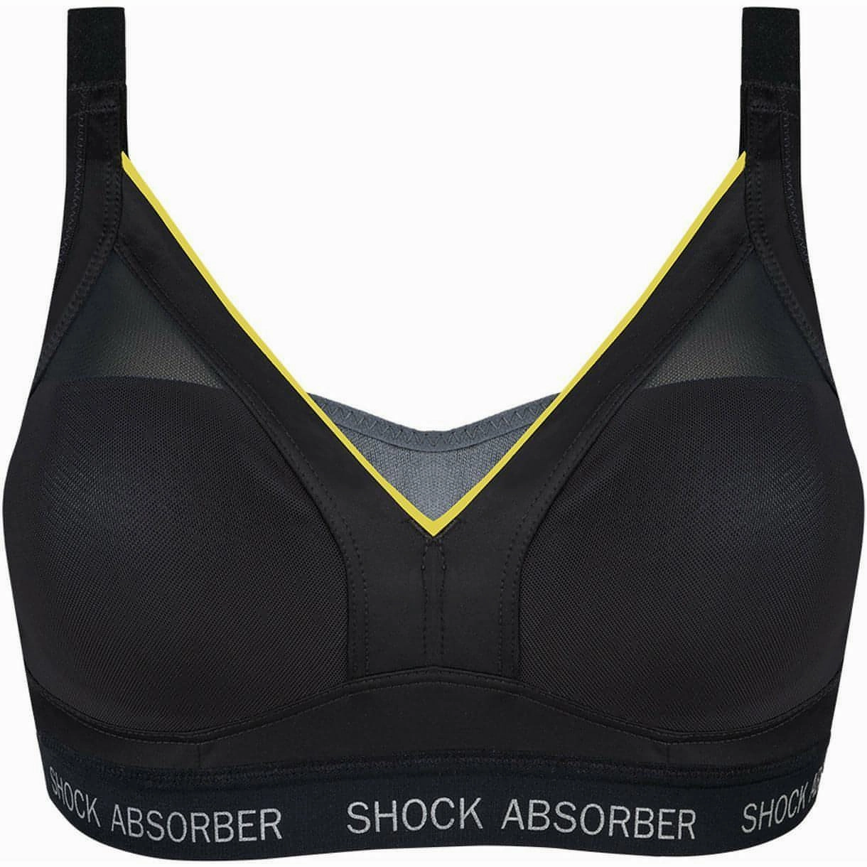 Breathable Shock Absorber Active Shaped Support Womens Sports Bra - Grey