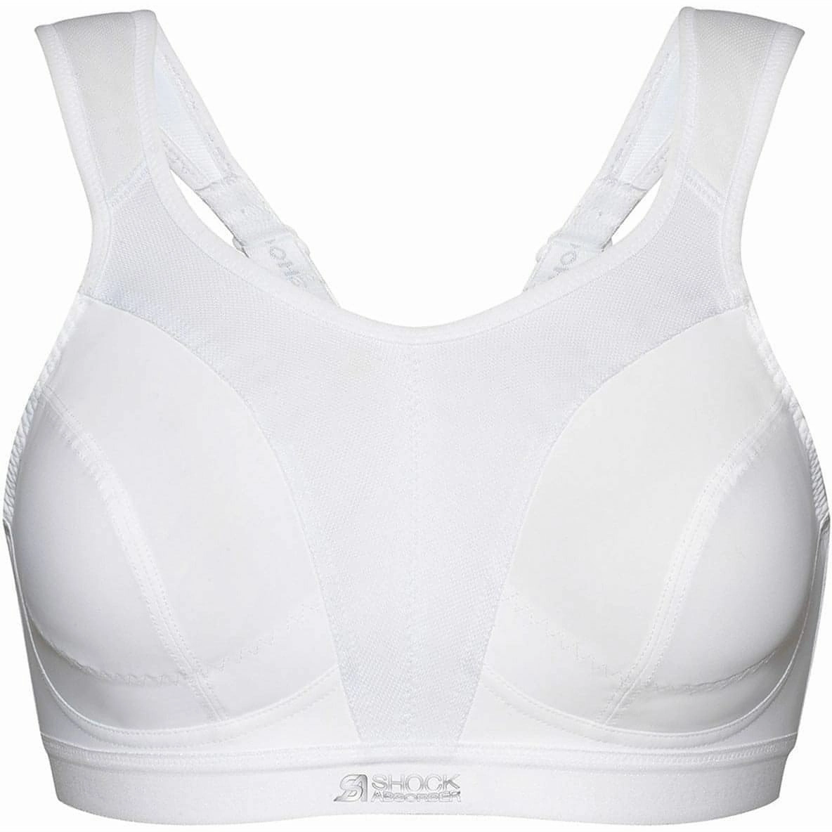 Non-Slip Fabric Shock Absorber D  Max Womens Sports Bra - White