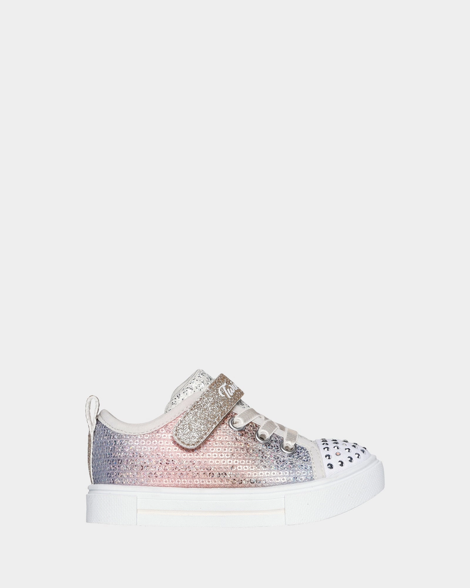 Twinkle Toes Sparks Sequin Flash Infant Silver/Gold Glitter Outdoor Style Non Restrictive Upper