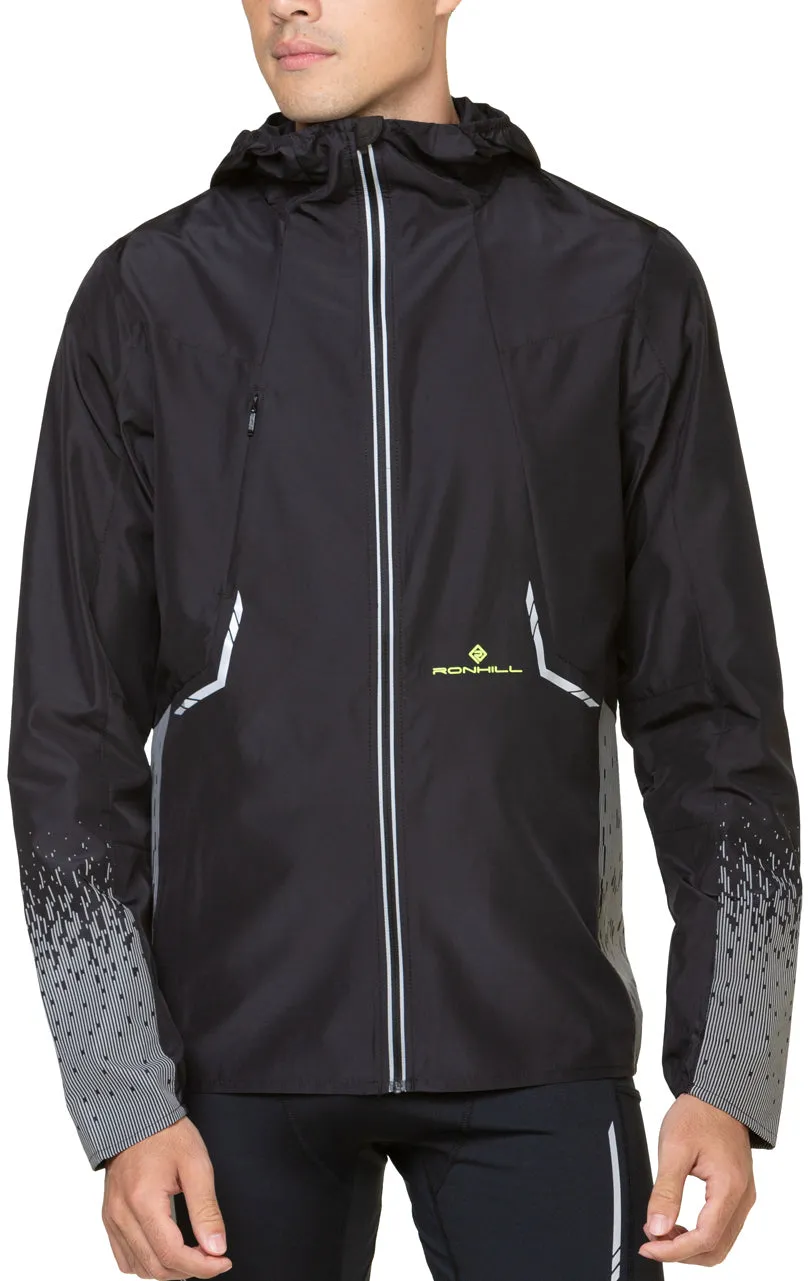 Noise Reducing Zippers Discount Ronhill Tech Reflect Mens Running Jacket - Black