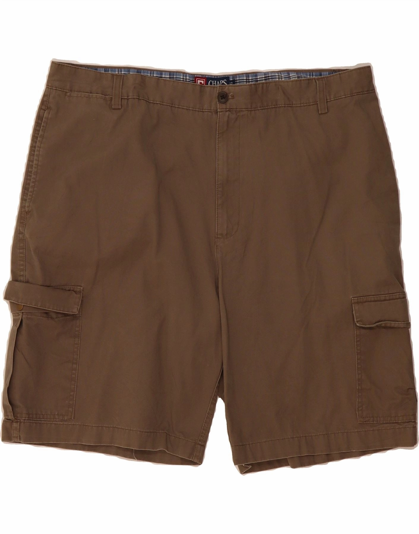 CHAPS Mens Cargo Shorts W42 2XL Brown Cotton Stretch Layer music event look