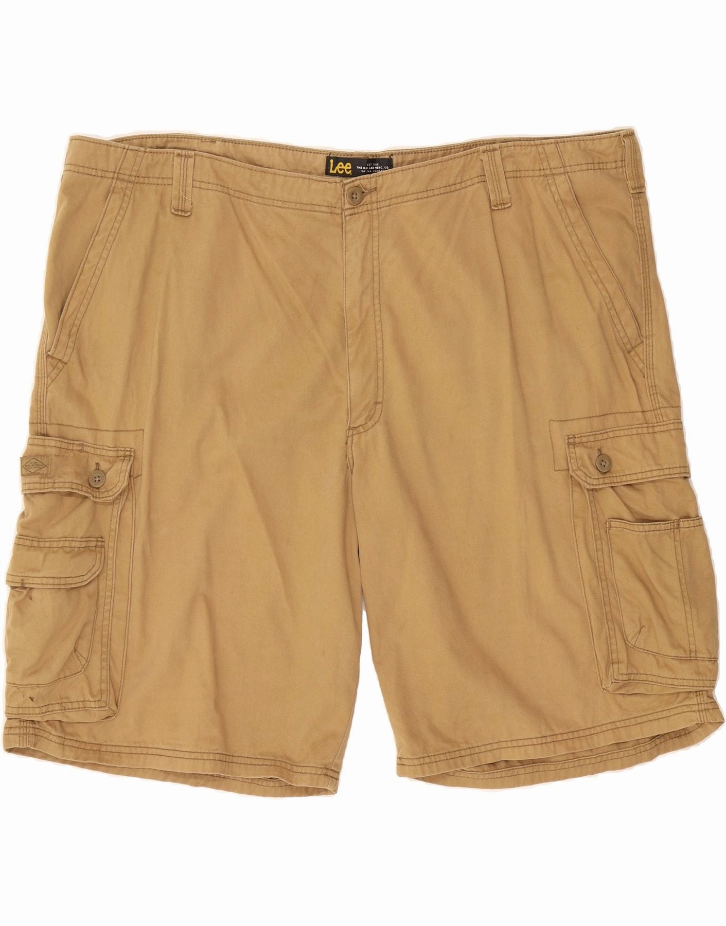 LEE Mens Cargo Shorts W48 4XL Beige Cotton compression support