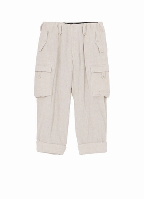 SILK LINEN TWEED GUSSET POCKET PADDED PANTS Urban Edge Classic Cut