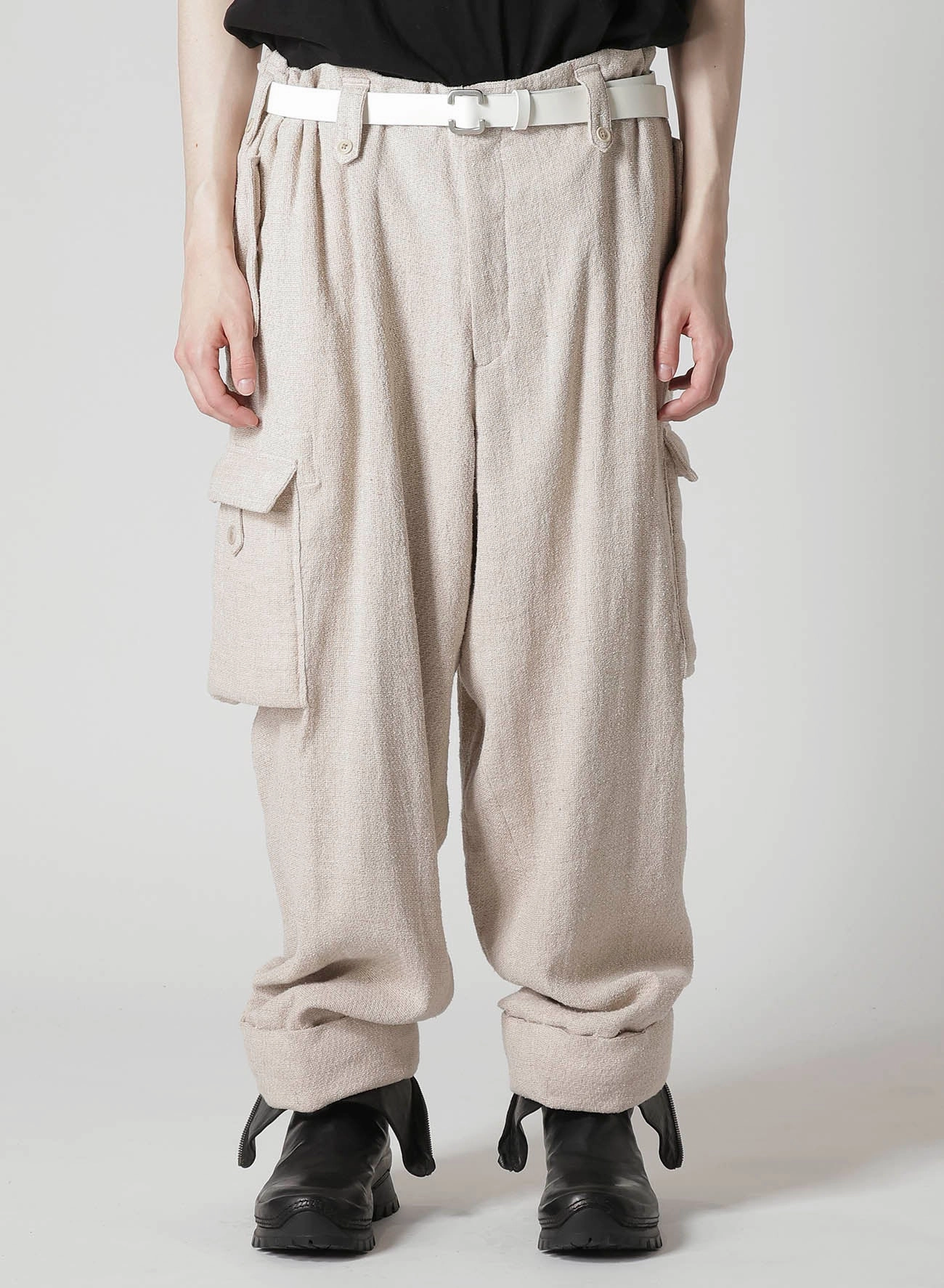 Quick Cool SILK LINEN TWEED GUSSET POCKET PADDED PANTS