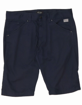 JACK & JONES Mens Casual Shorts XL W36 Navy Blue Polyester Artisanal
