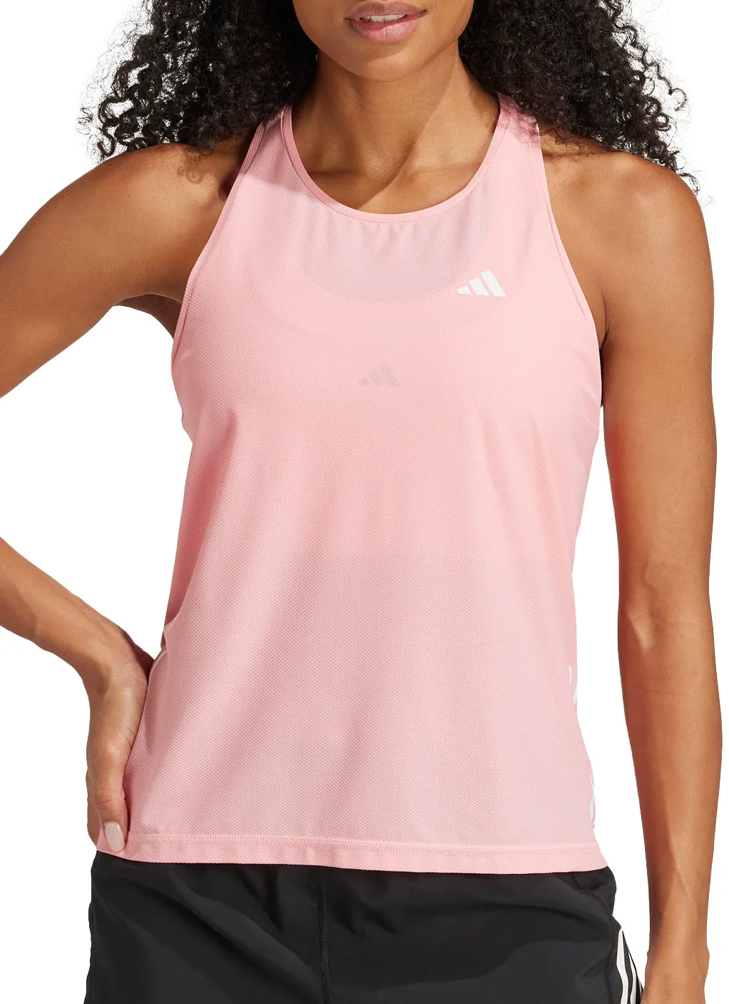 adidas Own The Run Womens Running Vest Tank Top - Pink Relaxed Torso Fit Chill Style