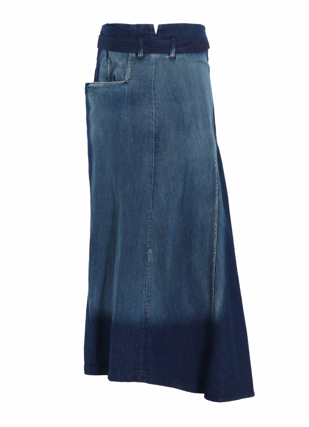 SPOTTED DENIM RIGHT SIDE FLARE SKIRT Casual Chic