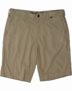 Weekend Style Simple Cut HURLEY Mens Chino Shorts W34 Large Beige Polyester