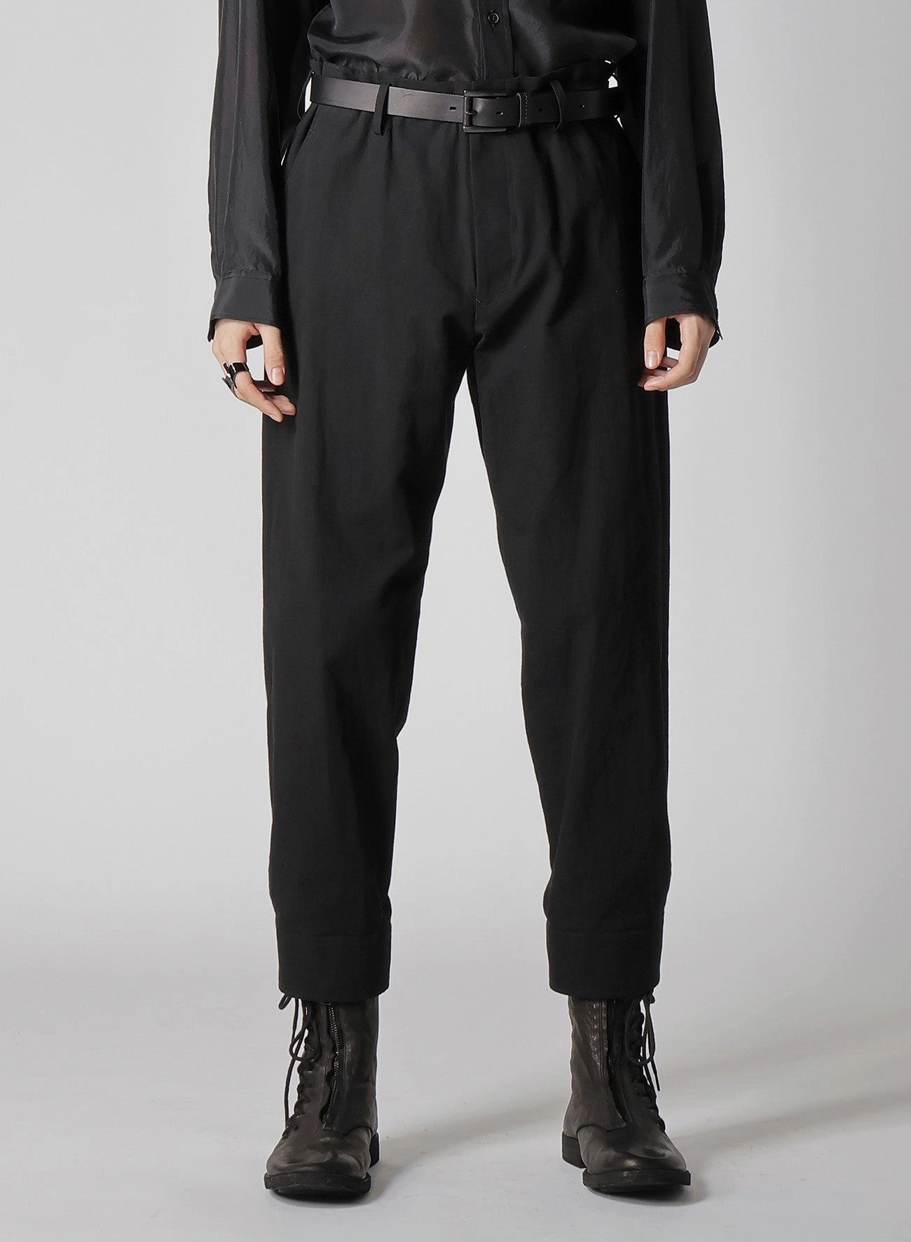 C/L UNEVEN  THREAD CANVAS  BELTED HEM PANTS sporty wear