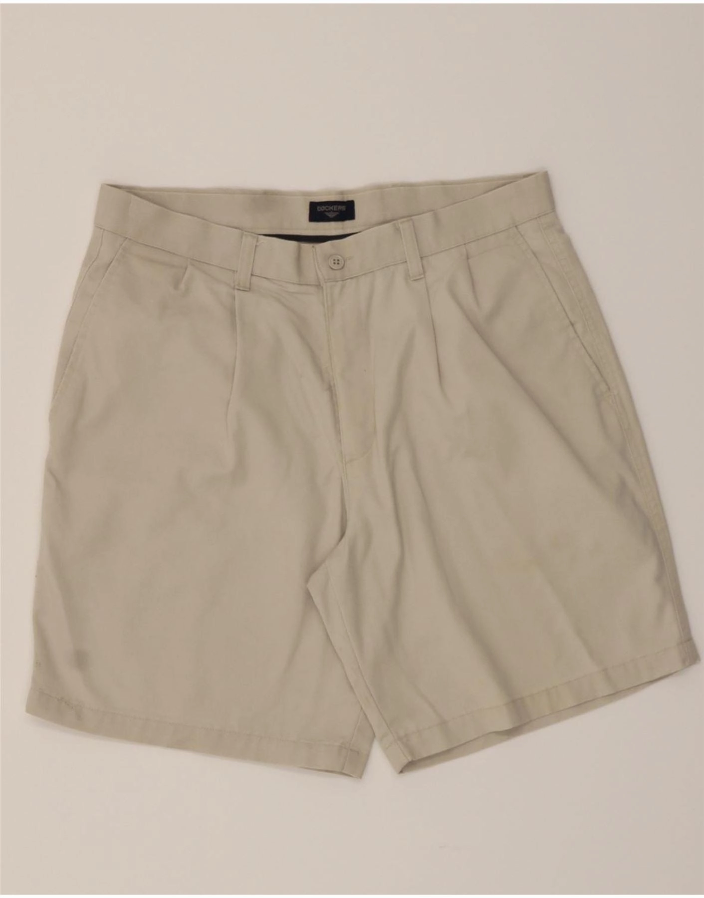 DOCKERS Mens Chino Shorts W34 Large Grey Cotton Travel Ready