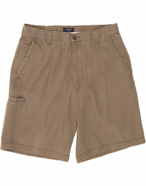 DOCKERS Mens Relaxed Fit Chino Shorts W34 Large Grey Cotton Stain Release Finish Vintage Look