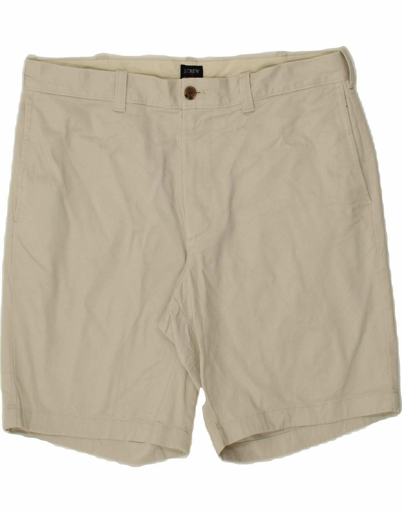 J. CREW Mens Chino Shorts W35 Large Beige Cotton Sport Mood neon colors
