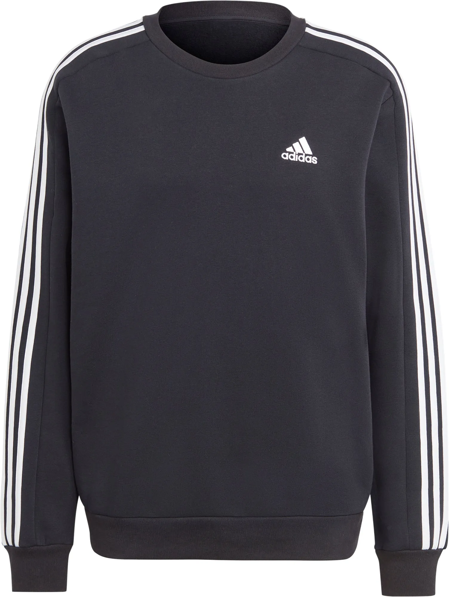Tagless Neck adidas Essentials Fleece 3 Stripes Mens Sweatshirt - Black