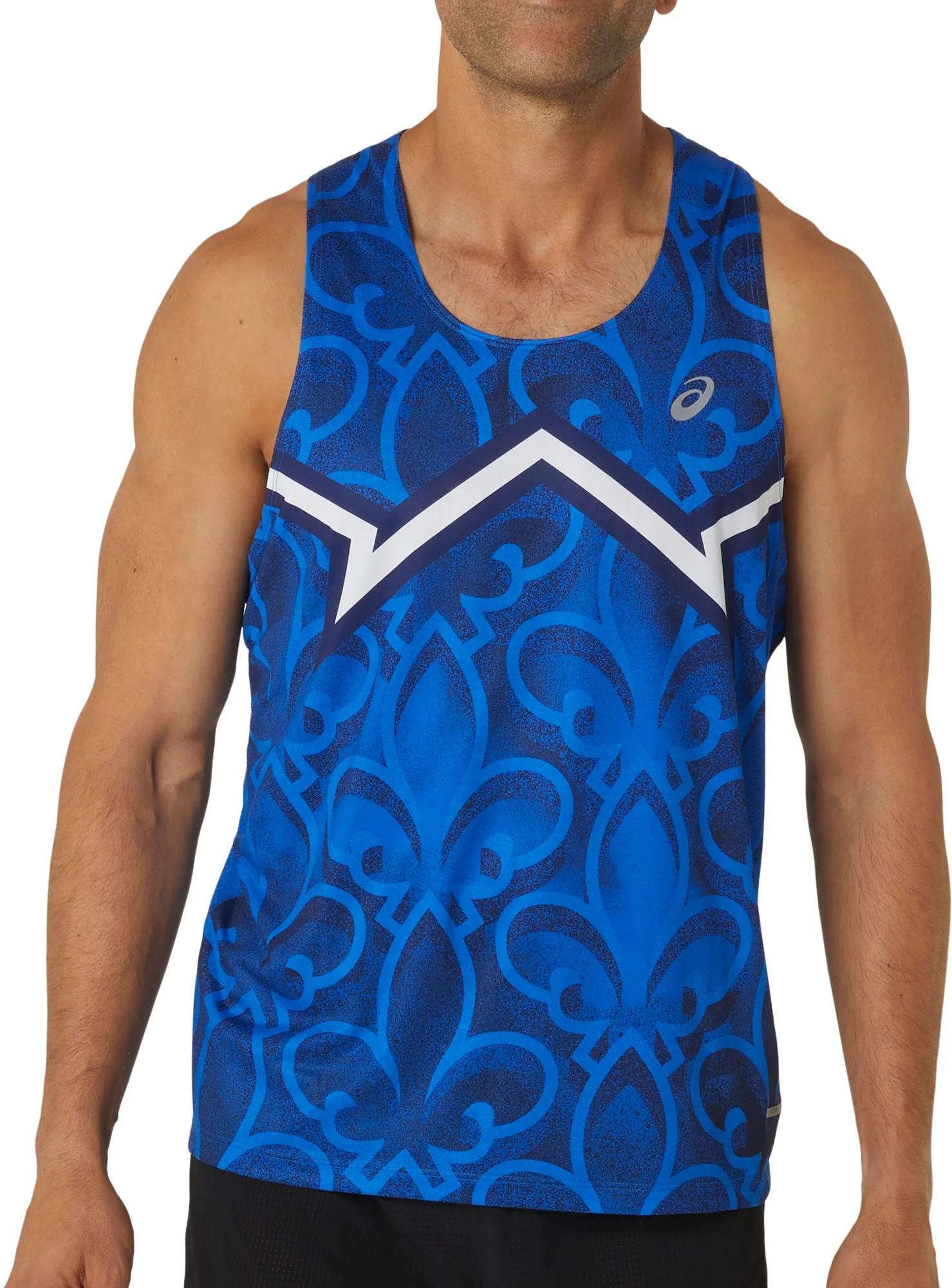 Athletic Comfort Wear Asics Nations Mens Running Vest - Blue