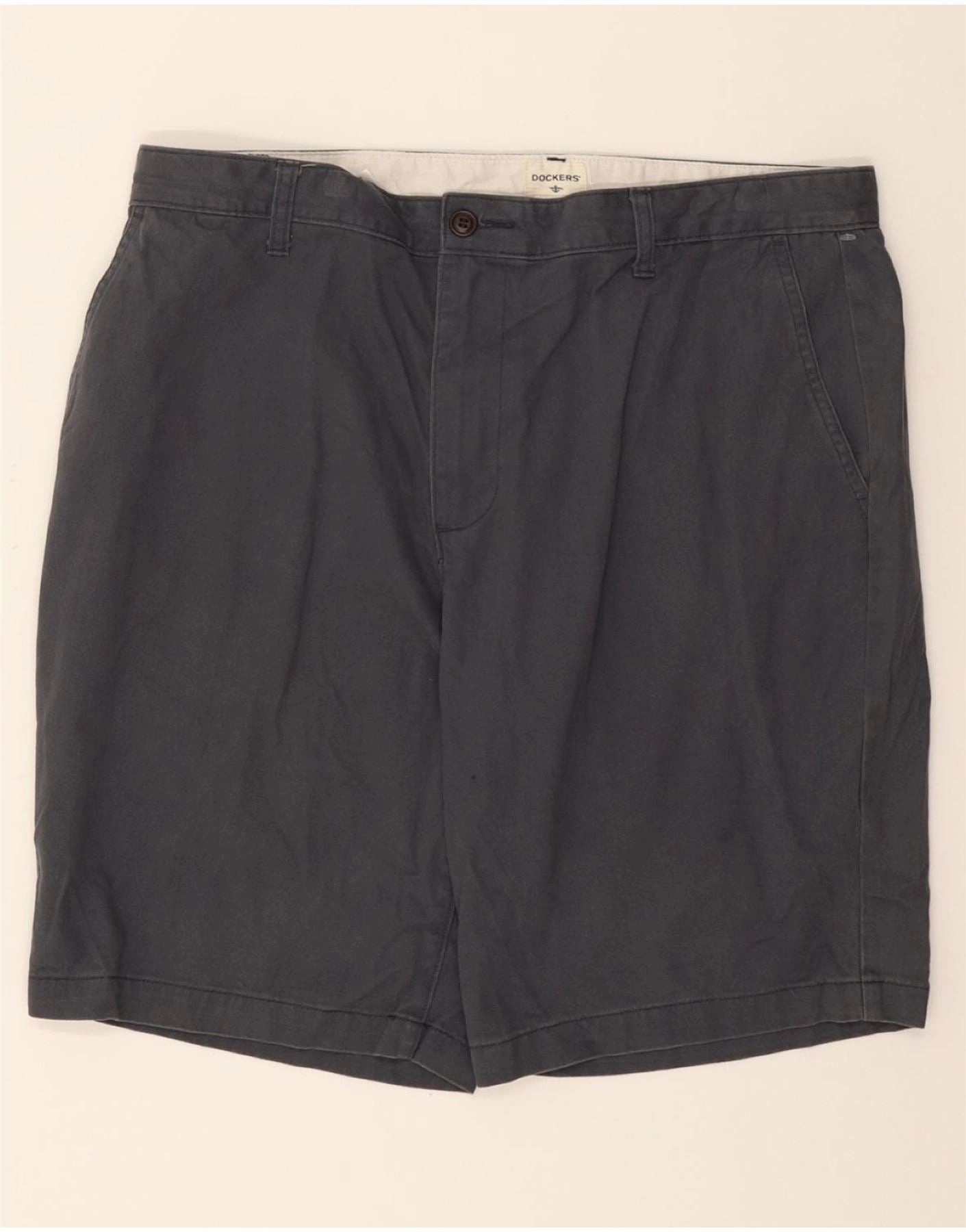 DOCKERS Mens Cargo Shorts W36 Large Grey Cotton Temperature Regulating Fibers poolside gear