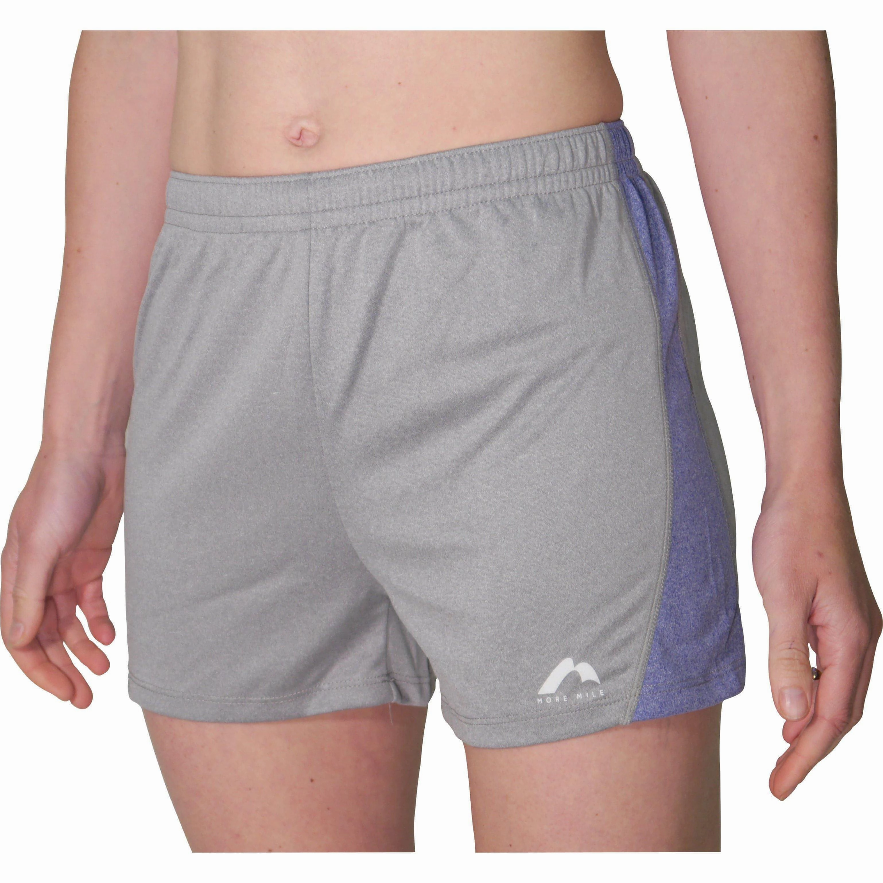 More Mile Jersey Womens Training Shorts - Grey Fitness Ready