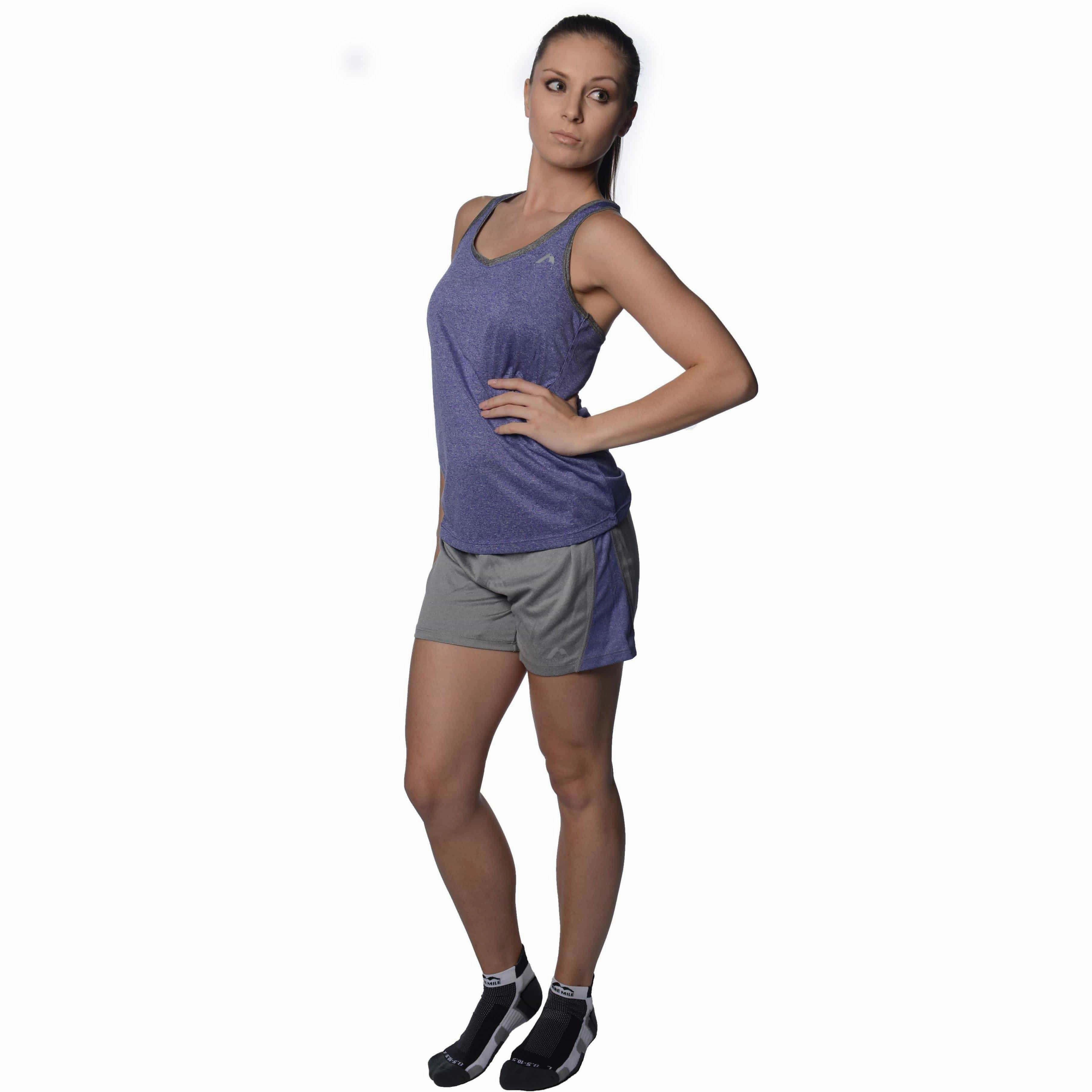 More Mile Jersey Womens Training Shorts - Grey sustainable product day trip