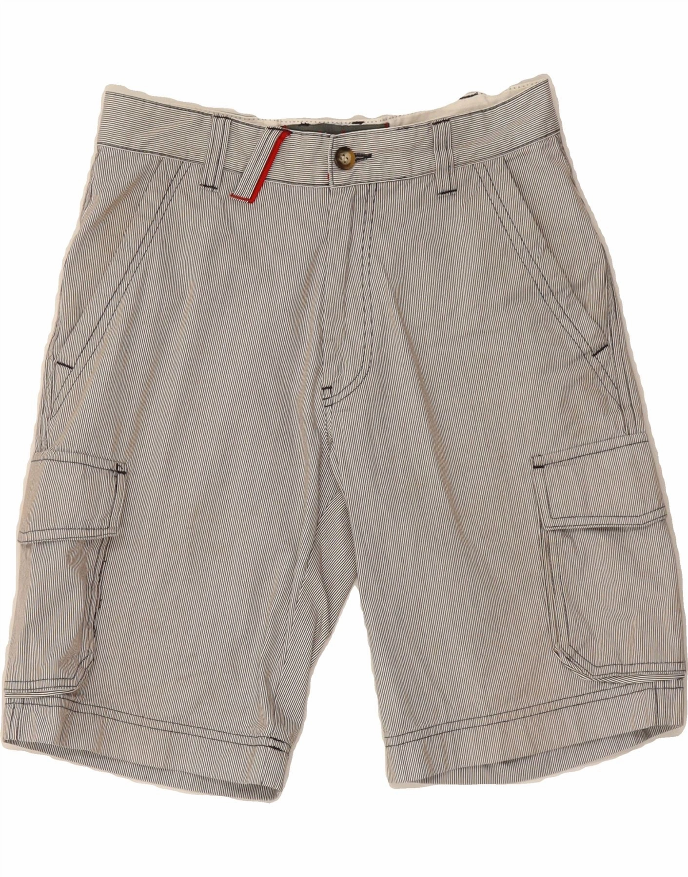 Body Movement SLAM Mens Cargo Shorts IT 44 XS W27  Grey Pinstripe Cotton