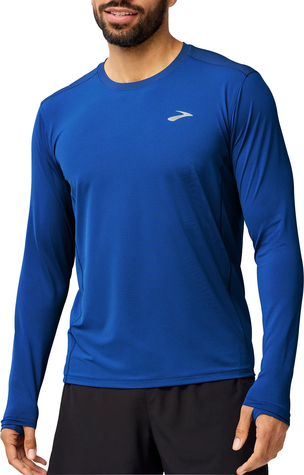 ImpactAbsorbing Padding Brooks Atmosphere 3.0 Long Sleeve Mens Running Top - Blue