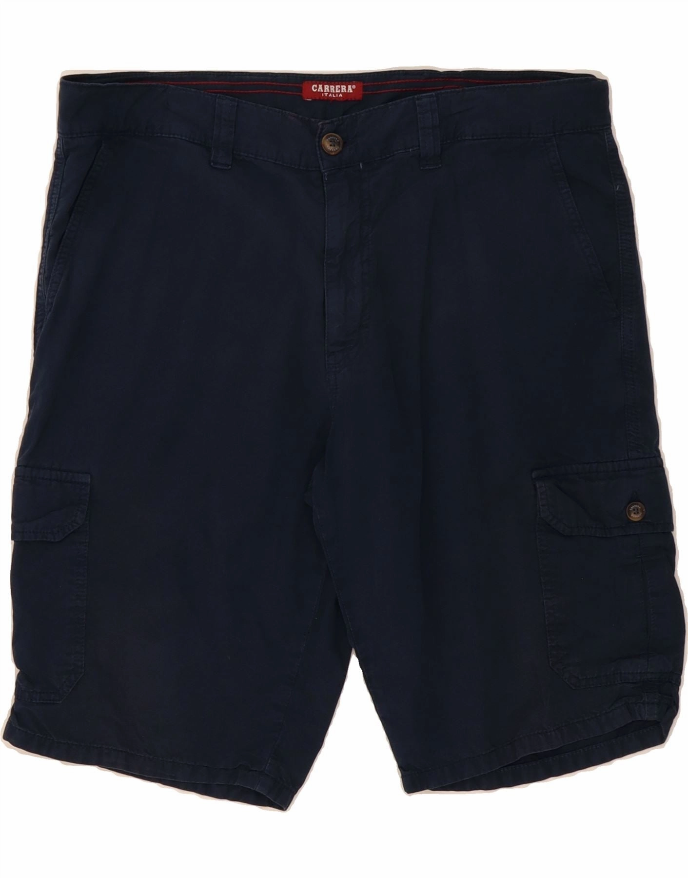 water sports use Low Profile Zipper CARRERA Mens Regular Cargo Shorts W34 Large Navy Blue Cotton