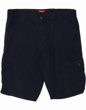 water sports use Low Profile Zipper CARRERA Mens Regular Cargo Shorts W34 Large Navy Blue Cotton