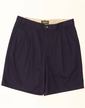 Soft Texture EDDIE BAUER Mens Pegged Chino Shorts W36 Large Navy Blue Cotton