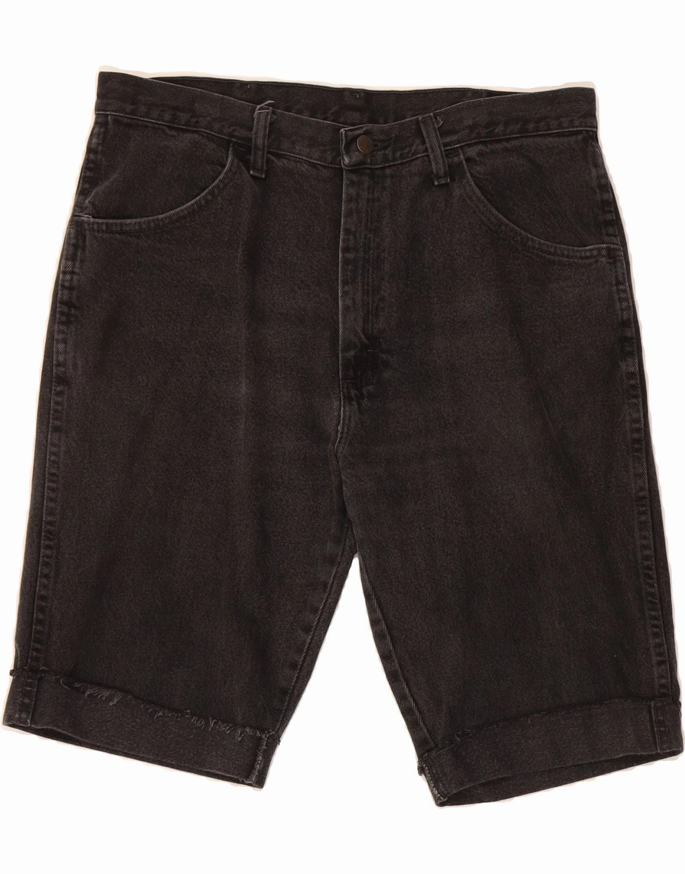 RUSTLER Mens Denim Shorts W36 Large  Black Cotton Fit Flexibility Quick Access