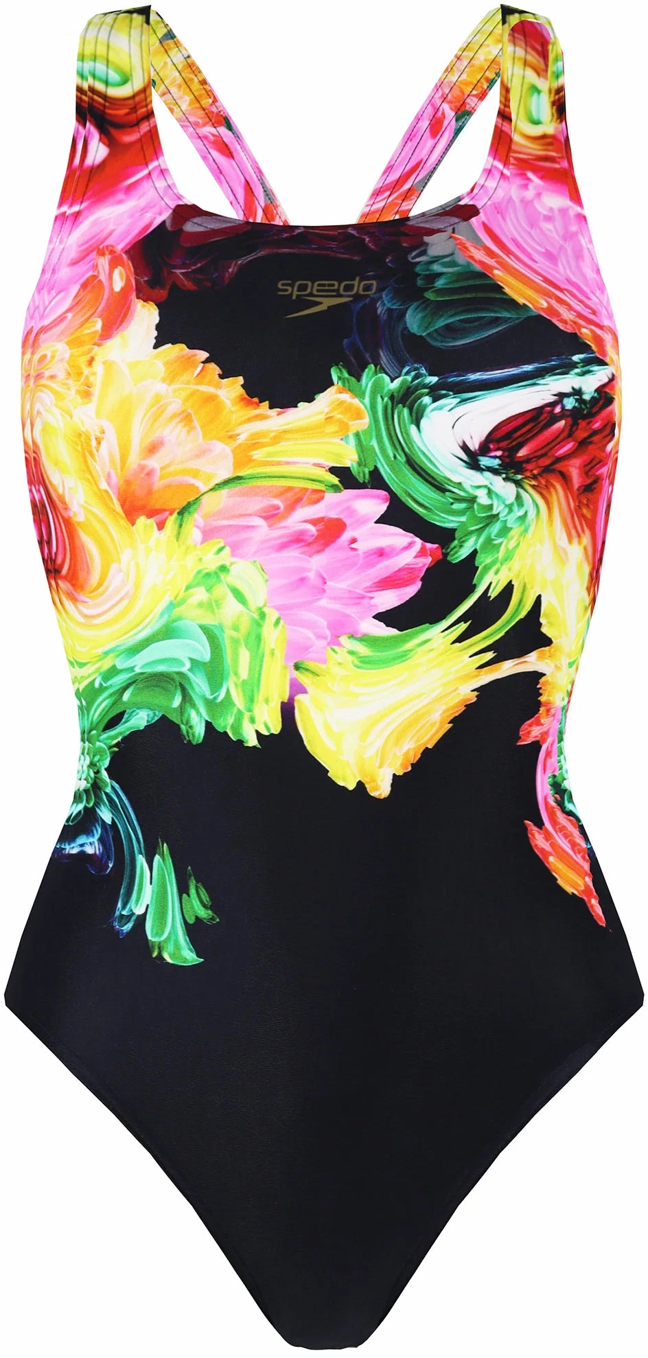 Speedo ColourBlend Placement Digital Powerback Womens Swimsuit - Black Top-rated