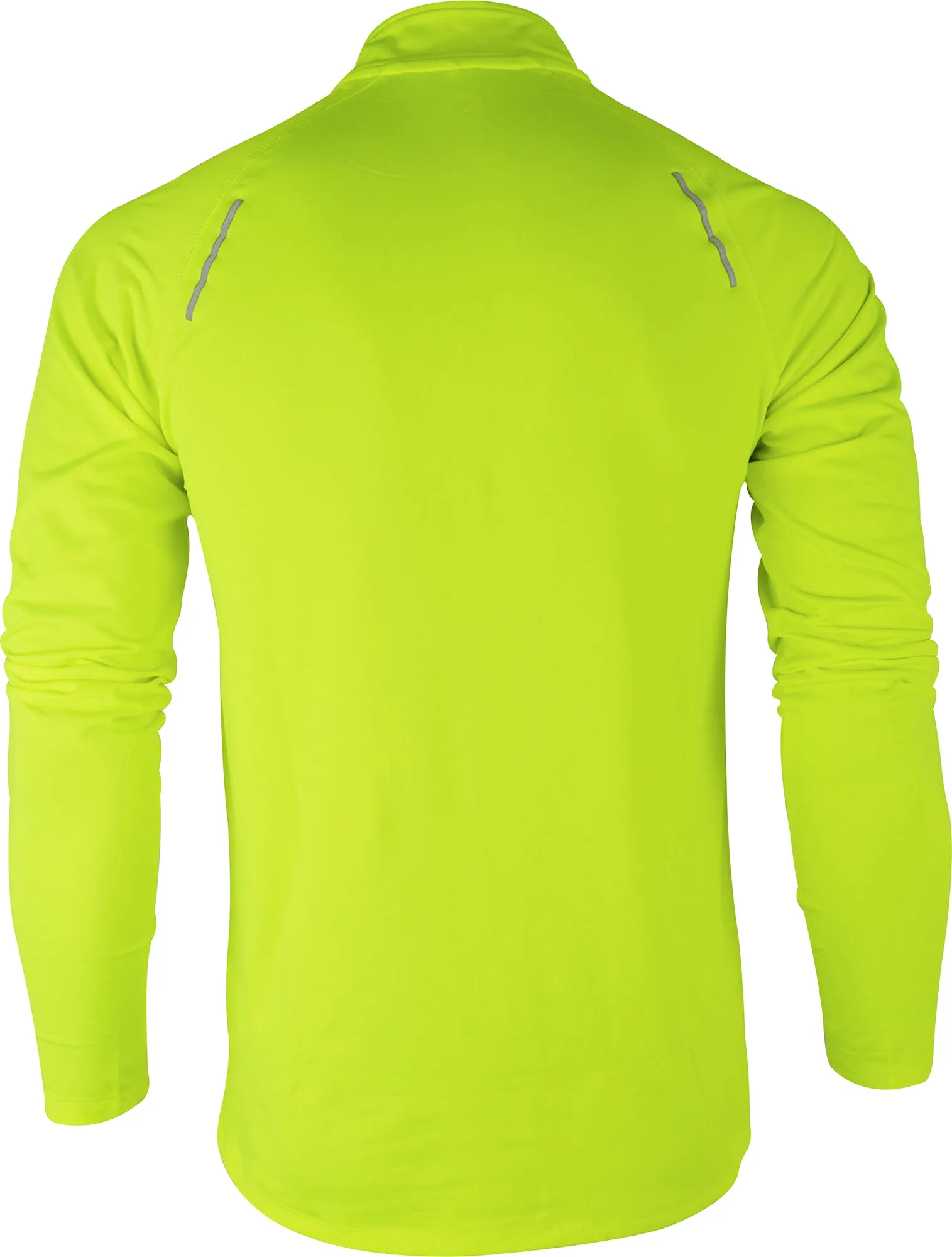 More Mile Vivid Half Zip Long Sleeve Mens Running Top - Yellow Cold Wash Optimized Tear Resistant