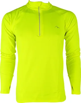 Soft Finish More Mile Vivid Half Zip Long Sleeve Mens Running Top - Yellow