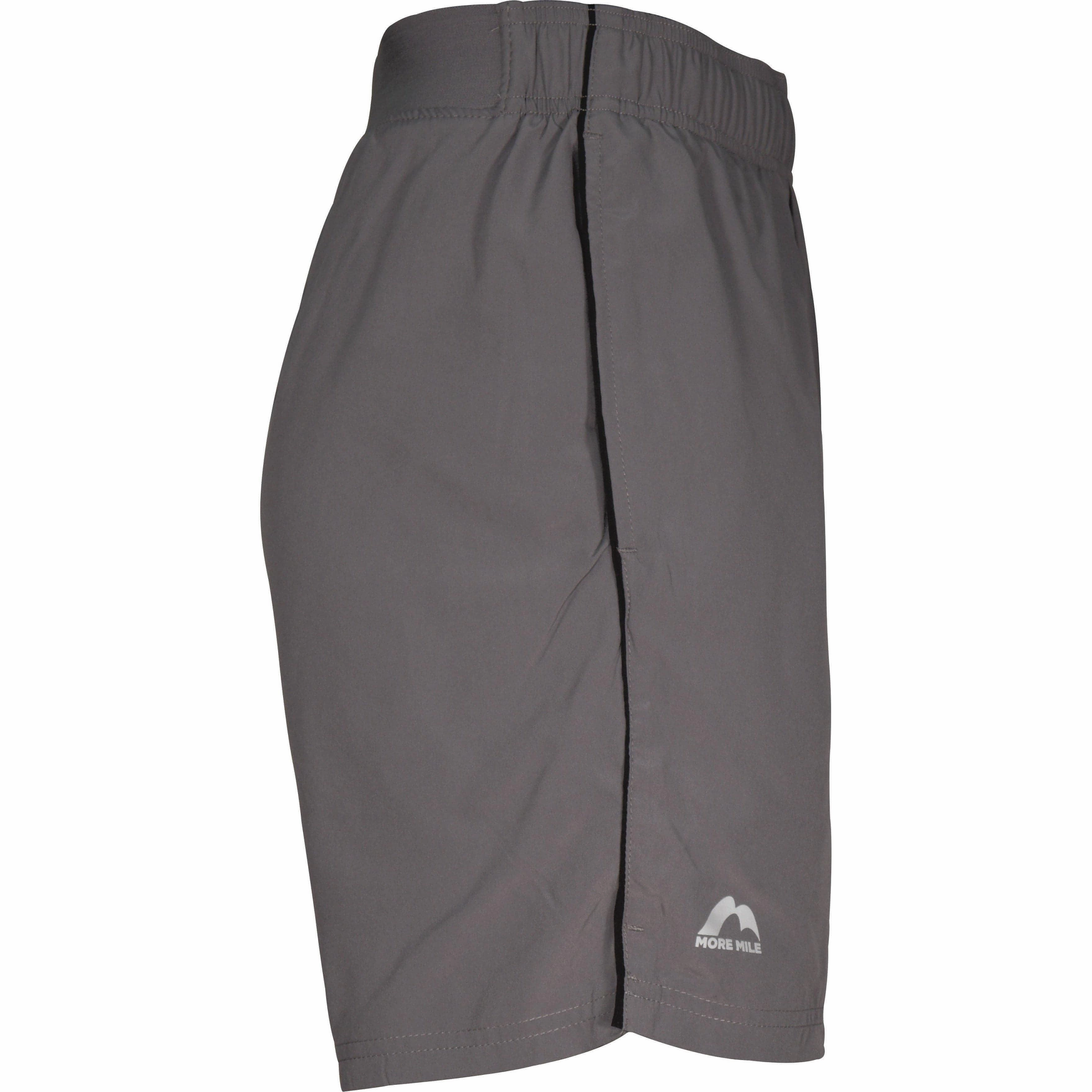 More Mile Action 7 Inch Mens Running Shorts - Grey Ventilated Panels Casual Days