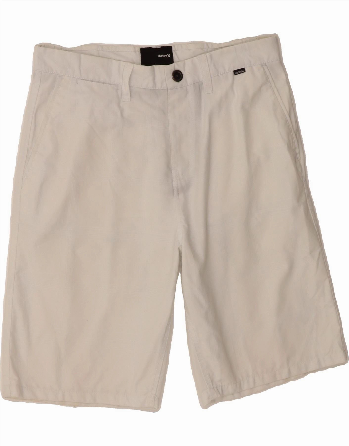 HURLEY Mens Chino Shorts W32 Medium Grey Polyester Weekend Ready Effortless Comfort