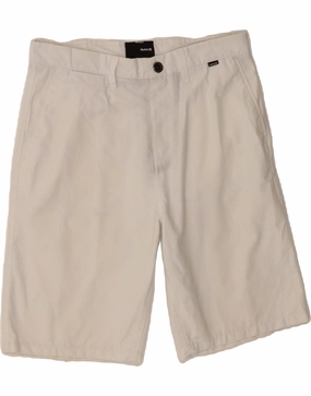 HURLEY Mens Chino Shorts W32 Medium Grey Polyester Weekend Ready Effortless Comfort