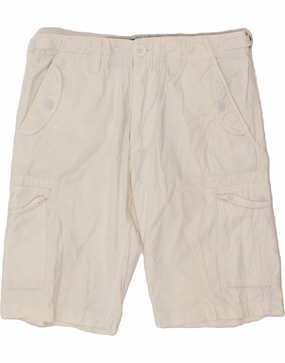 easygoing look VINTAGE Mens Cargo Shorts IT 48 Medium W32  White Cotton
