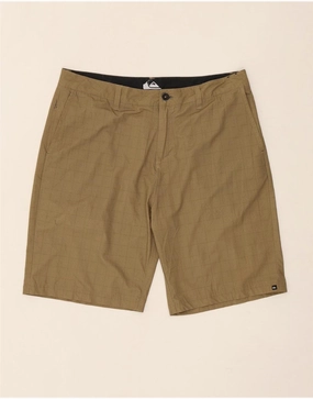 romper Non Restrictive Waistband QUIKSILVER Mens Chino Shorts W34 Large Beige Check Polyester