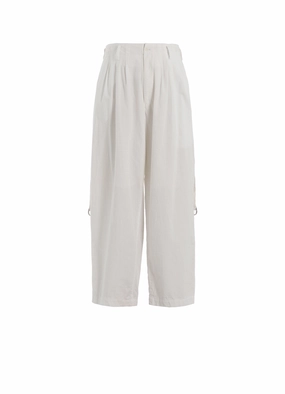 tech fabric COTTON/LINEN DUNGAREE SIDEBANDED PANTS