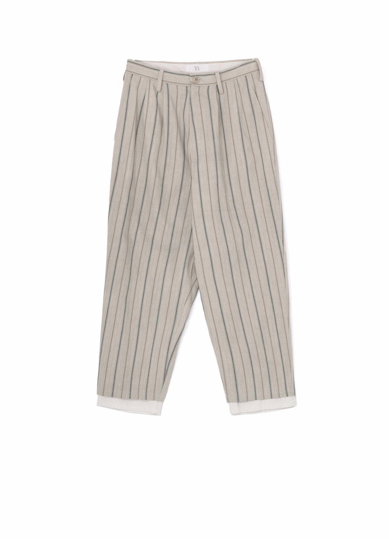 Durable Seams Sleek Fit COTTON STRIPE INK DYED DOUBLE TUCK TAPERED PANTS