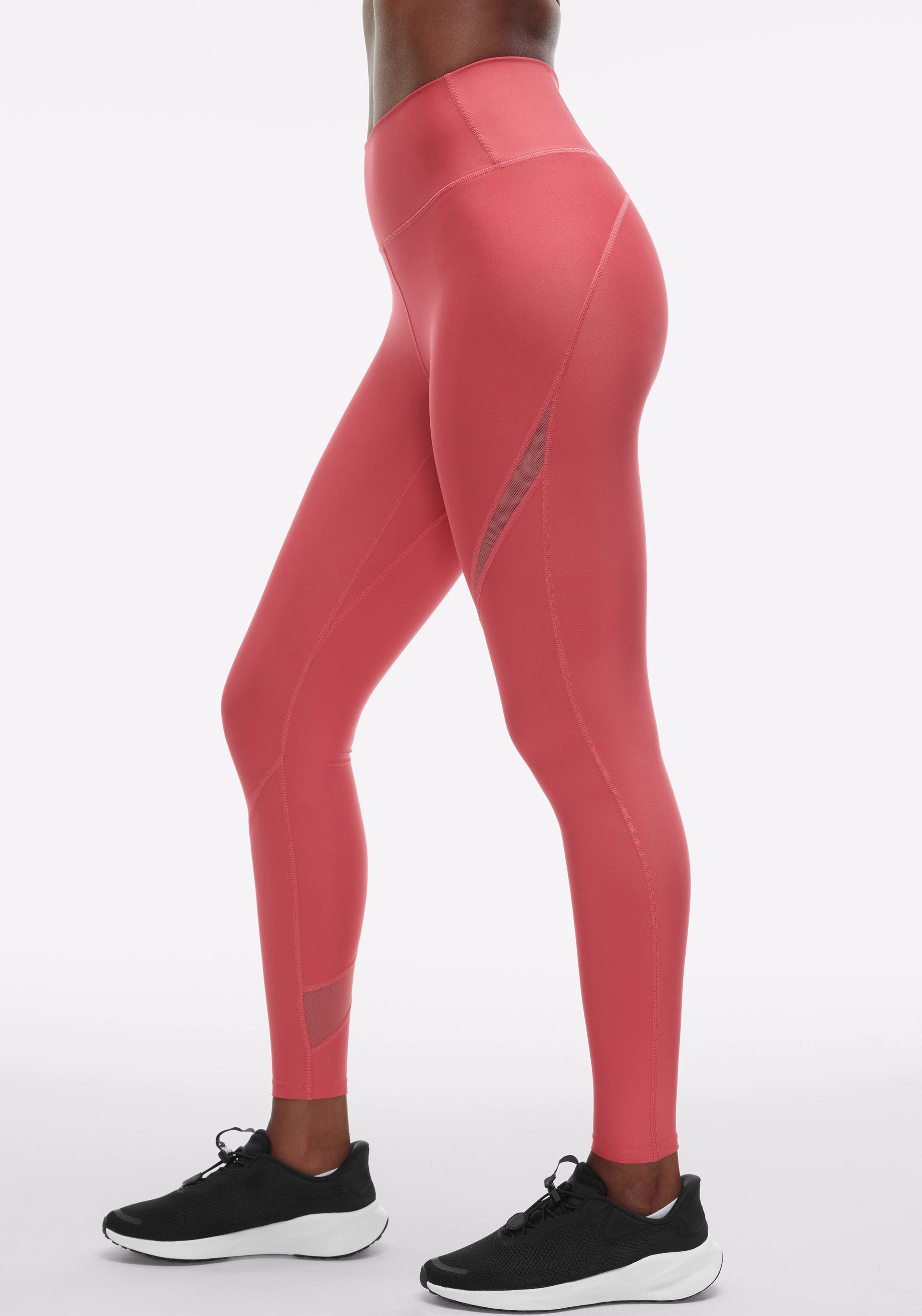 Non Roll Waistband Seamless Design Weekend Trip Endurance Light Mesh Splice High Rise Legging