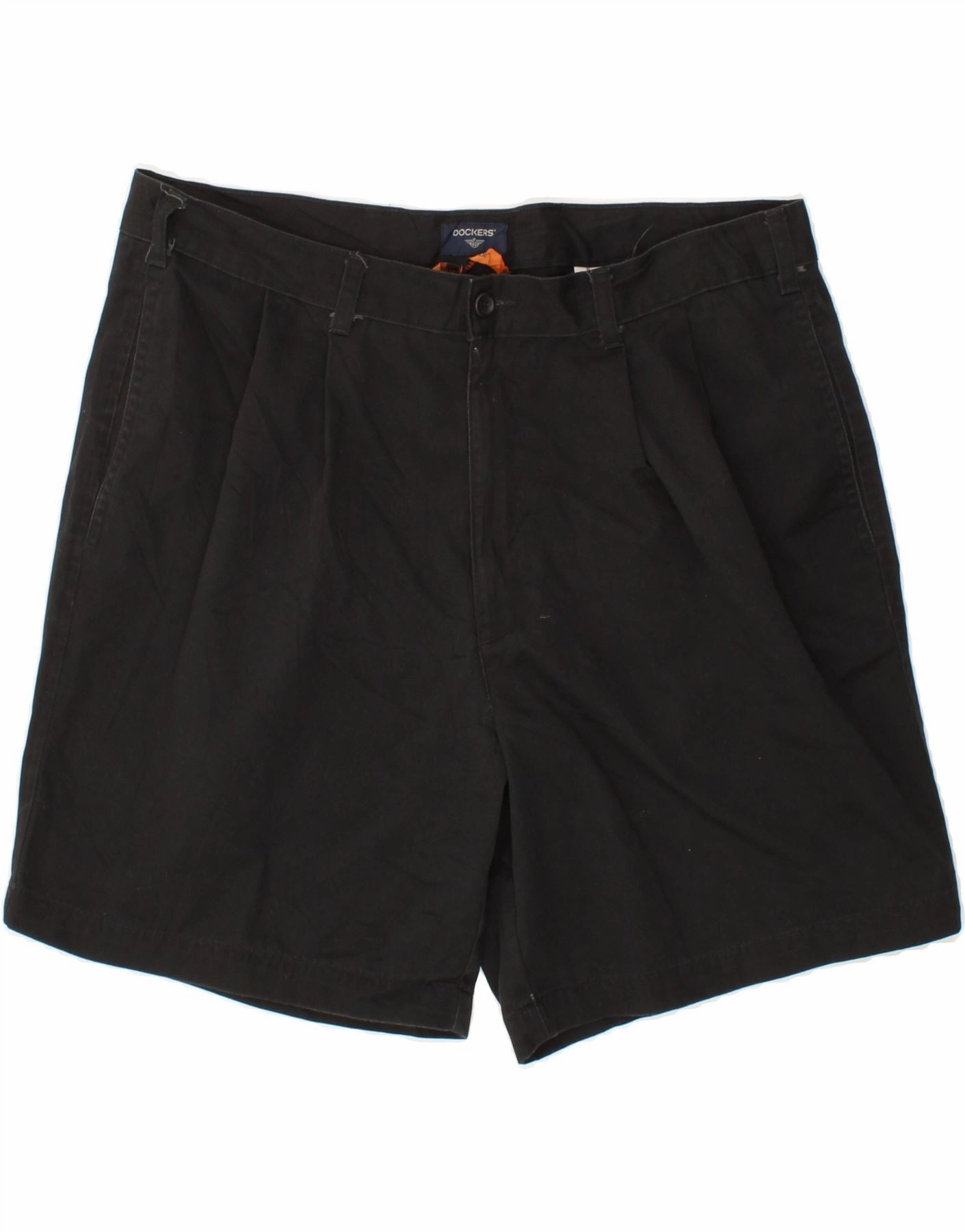 DOCKERS Mens Pegged Chino Shorts W36 Large Black Cotton Daily Comfort
