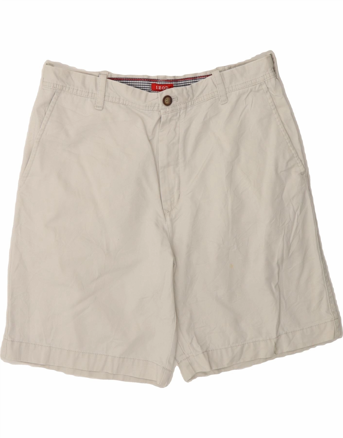 Sport Performance Urban Wear IZOD Mens Chino Shorts W34 Large Off White Cotton