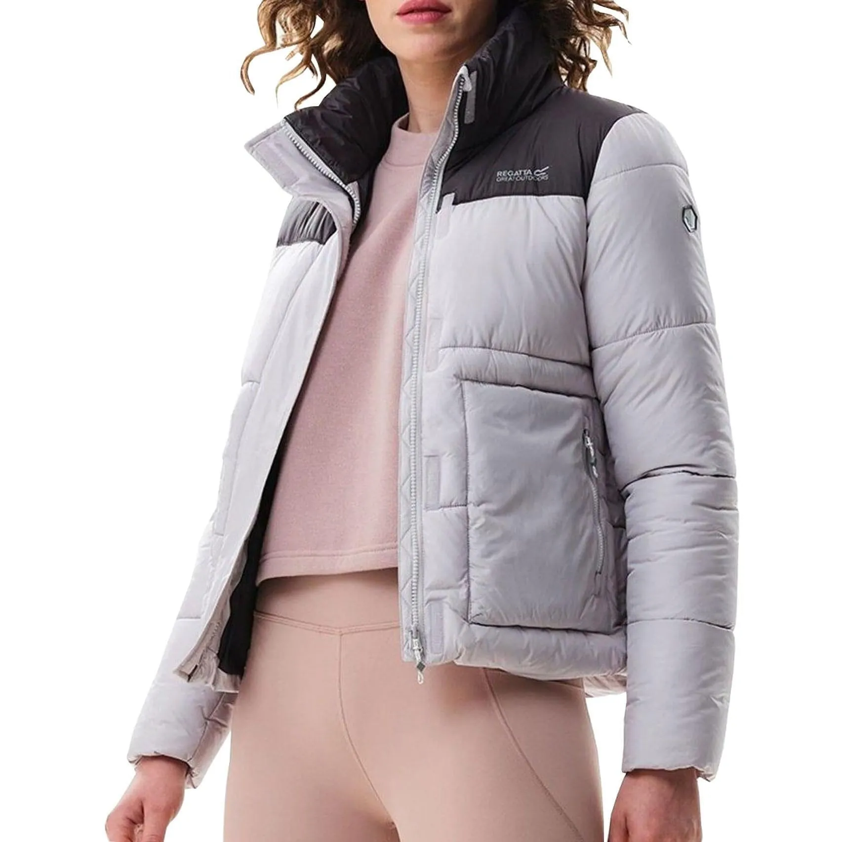 Regatta Embury Womens Insulated Jacket - Grey Slim Silhouette Compression Stitching