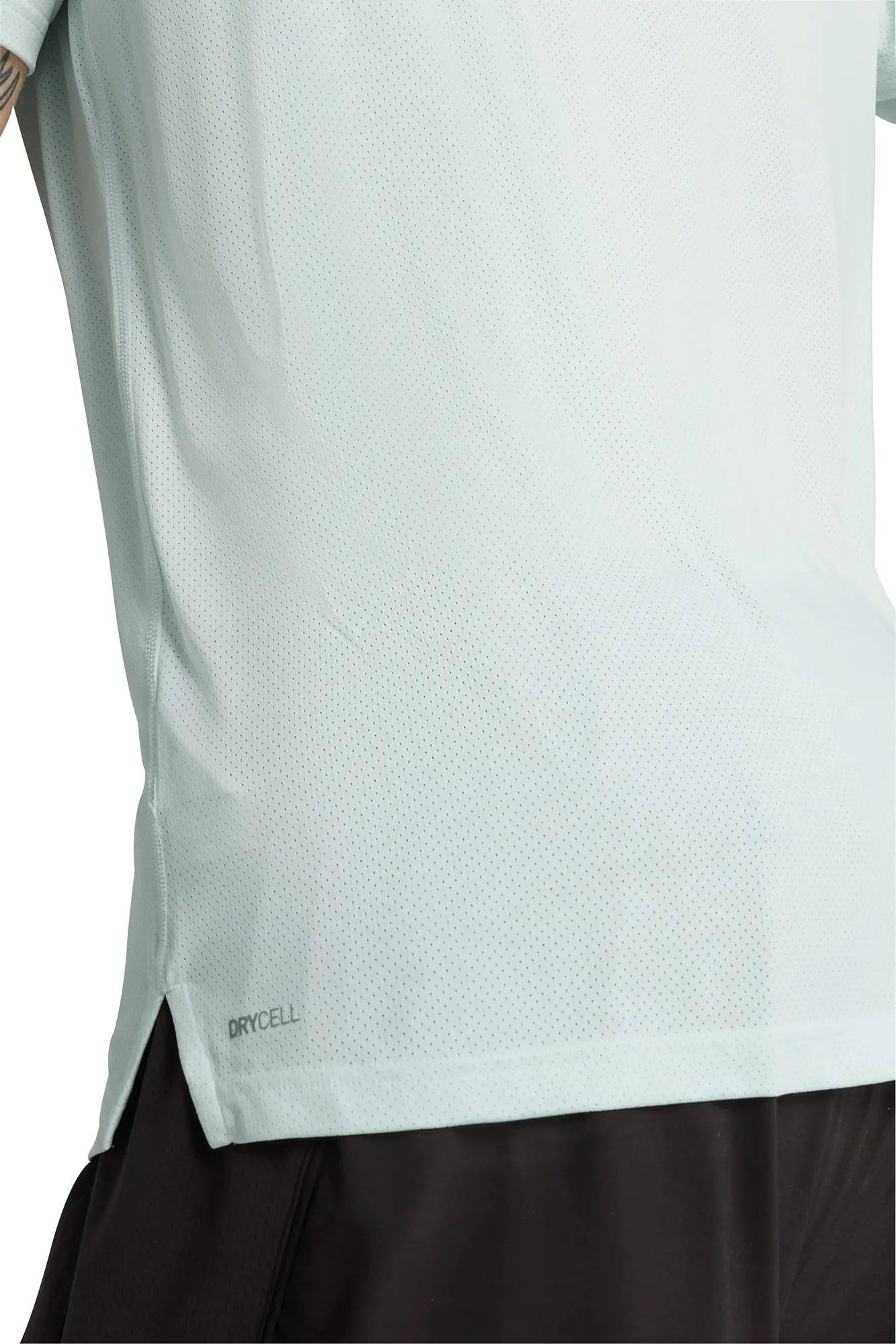 Classic Style Puma Mesh Graphic Short Sleeve Mens Running Top - Blue